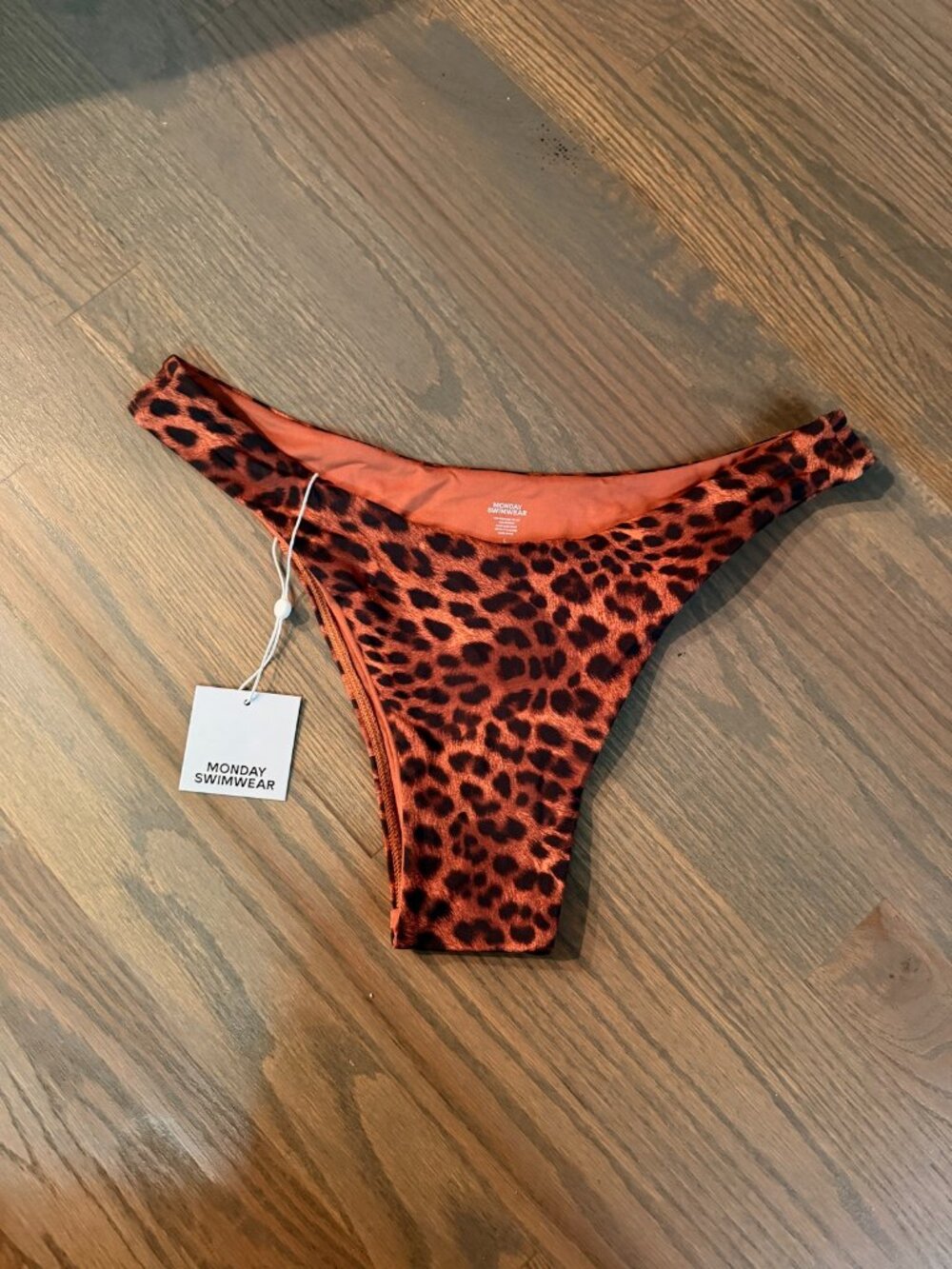 Monday Swimwear Byron Bottom NWT Dark Jaguar Leopard Cheeky Bikini Sz L